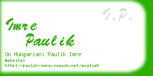 imre paulik business card